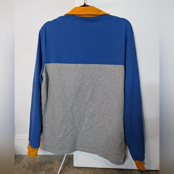 Calvin Klein 80s style polo colorblock rugby shirt long sleeve Sz M Fisherman - Picture 3 of 16